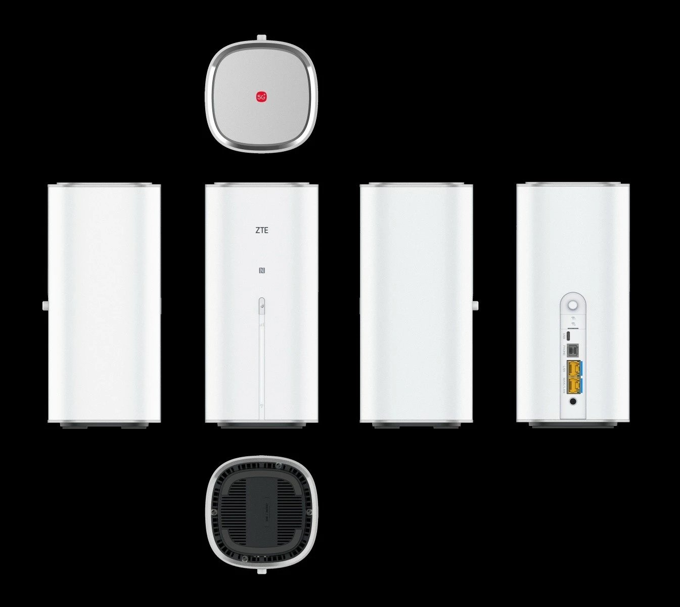 Router desktop ZTE MC8512 G5 Ultra 5G, WiFi7, i bardhë