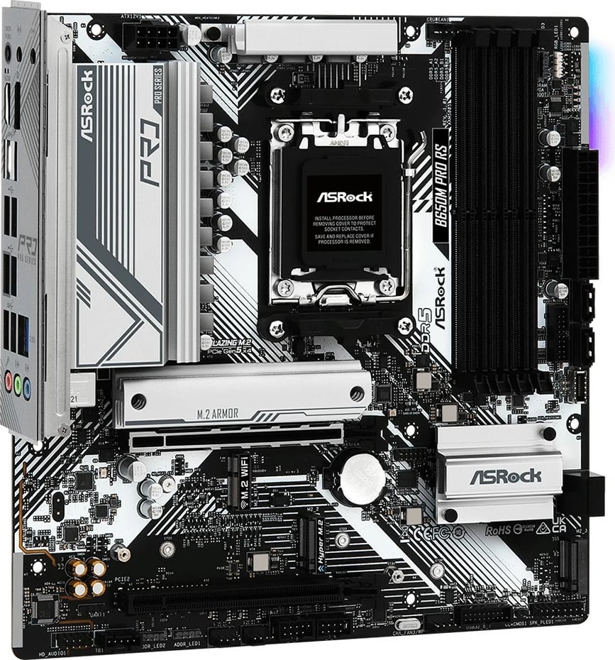 Pllakë amë ASRock B650M Pro RS, AMD, Socket AM5, DDR5-SDRAM, micro ATX