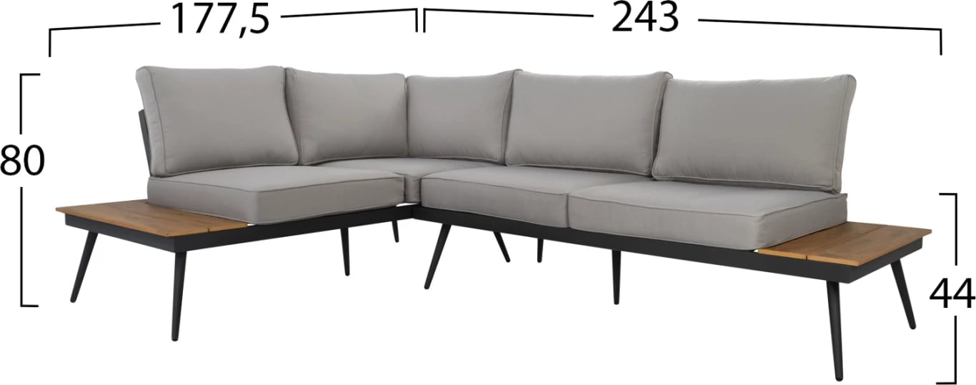 Set këndor divani alumini me tavolinë për jashtë, FH5126.12