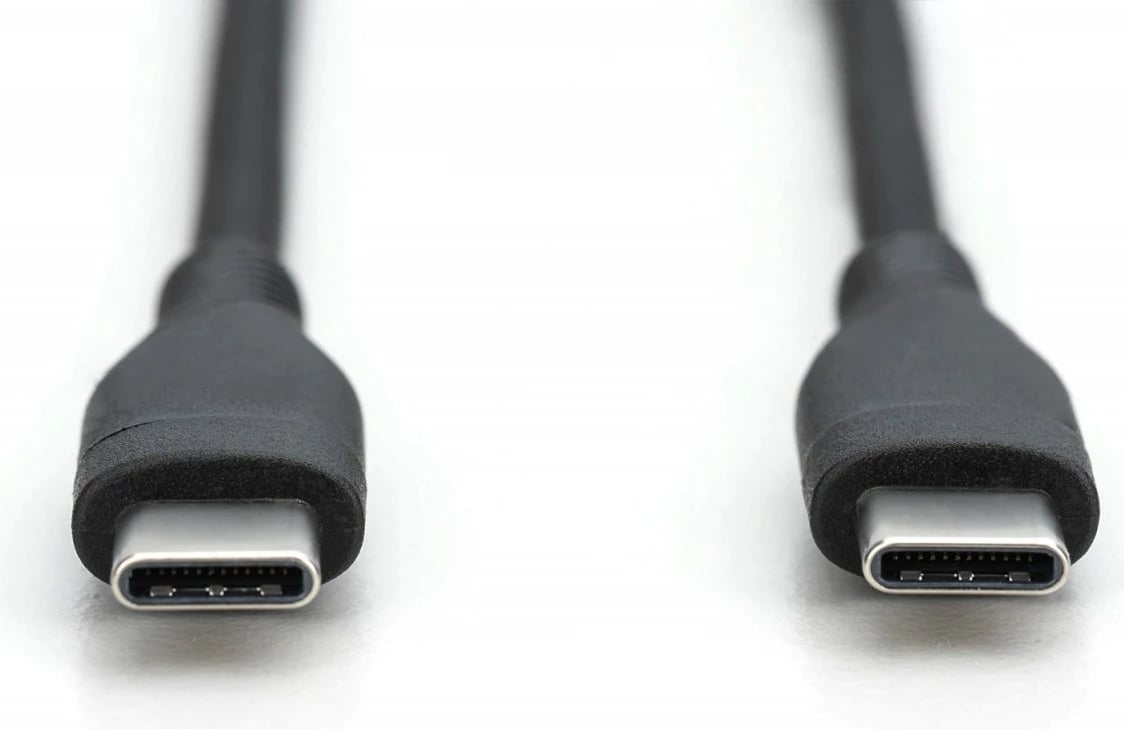 Kabllo silikon Digitus AK-300341-005-S, USB-C në USB-C, 0.5m, e zezë