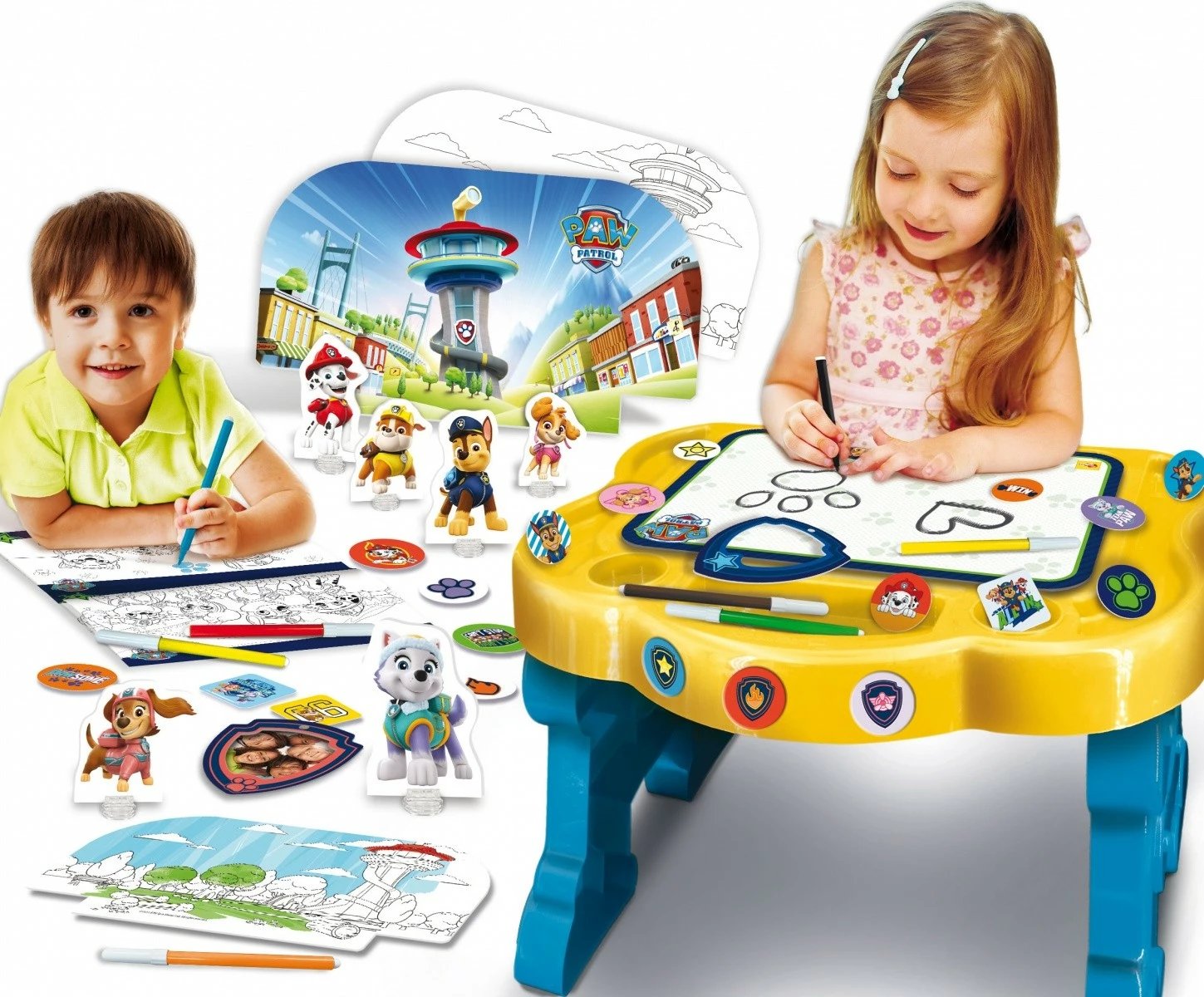 Tavolinë kreative Paw Patrol Lisciani, për fëmijë, shumëngjyrëshe, set me aktivitete
