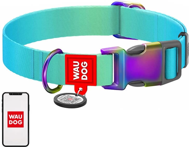 Qafore qeni Waudog 46522, rPET, 25-35 cm, kaltër