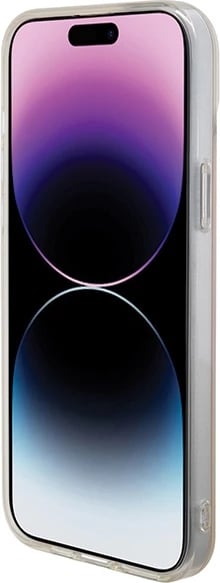 Mbështjellës Guess IML Iridescent MagSafe për iPhone 15 Pro, rozë