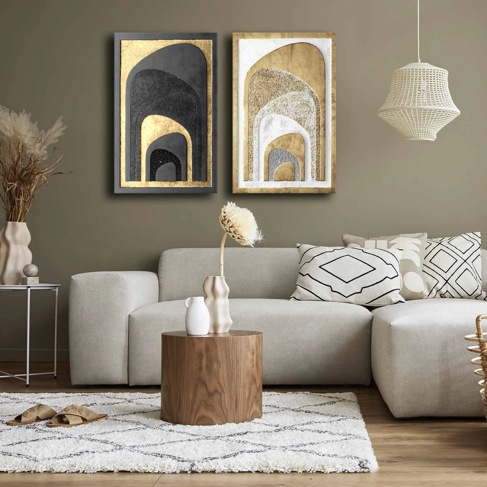 Pikturë dekorative në kanavacë (2 copë), Wallity, 2P4570GSC-008