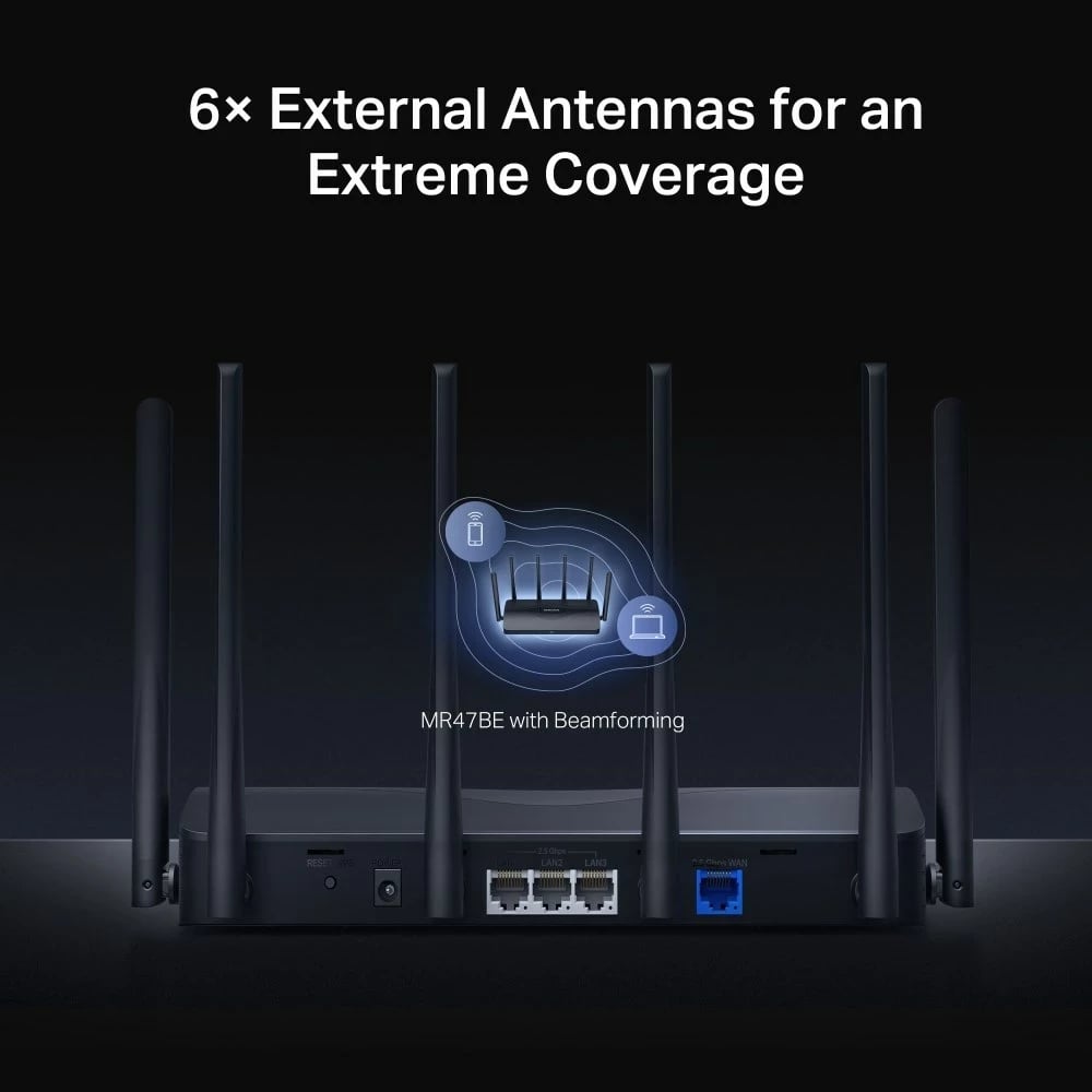 Router Mercusys BE9300 Tri-Band Wi-Fi 7, i zi