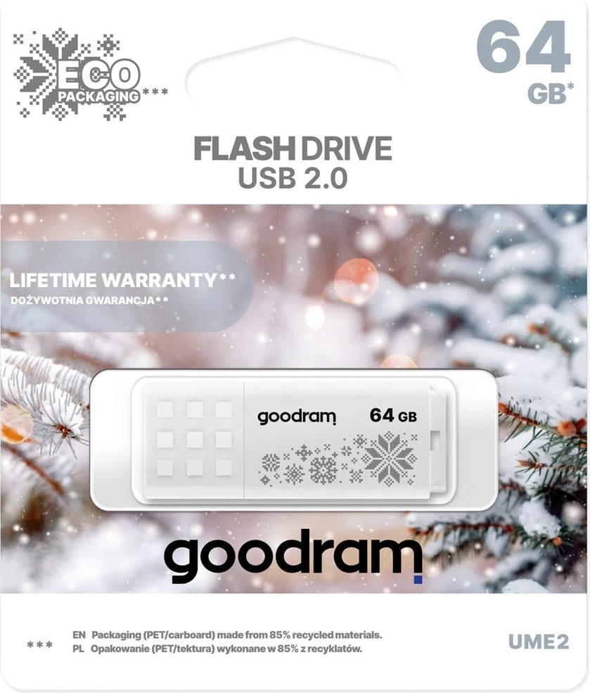 USB GoodRam 64GB UME2, Bardhë
