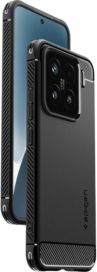 Mbështjellës Spigen Rugged Armor për Xiaomi 15, i zi mat