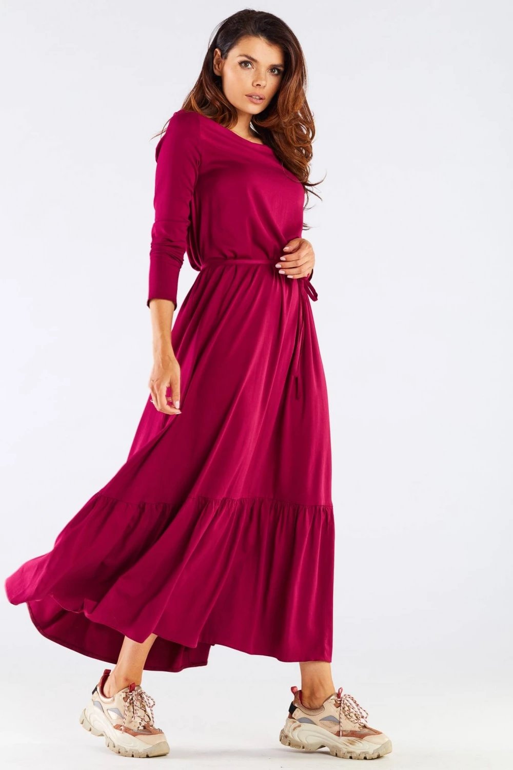 Fustan për femra awama model 158613, i kuq