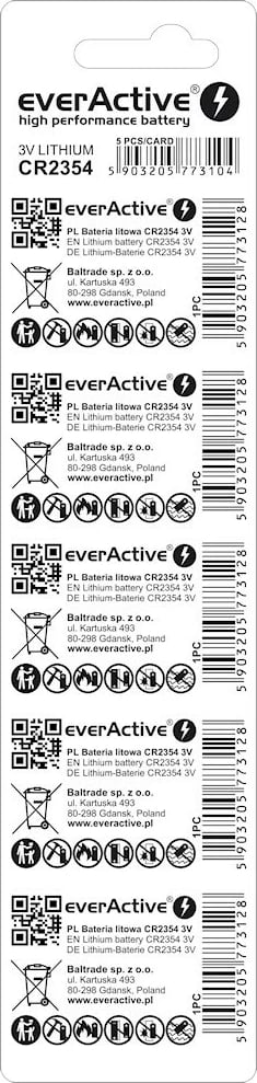 Bateri litium everActive CR2354, set 5 copë