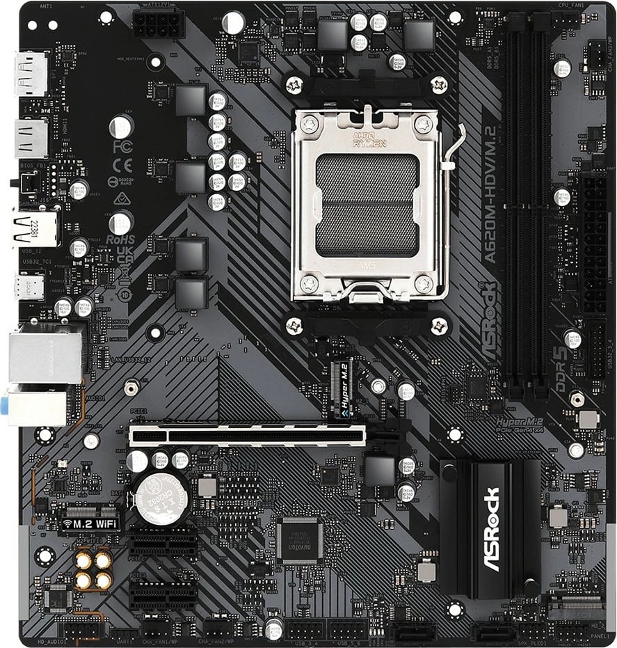 Pllakë amë ASRock A620M-HDV/M.2, AMD, Socket AM5, DDR5, 96 GB