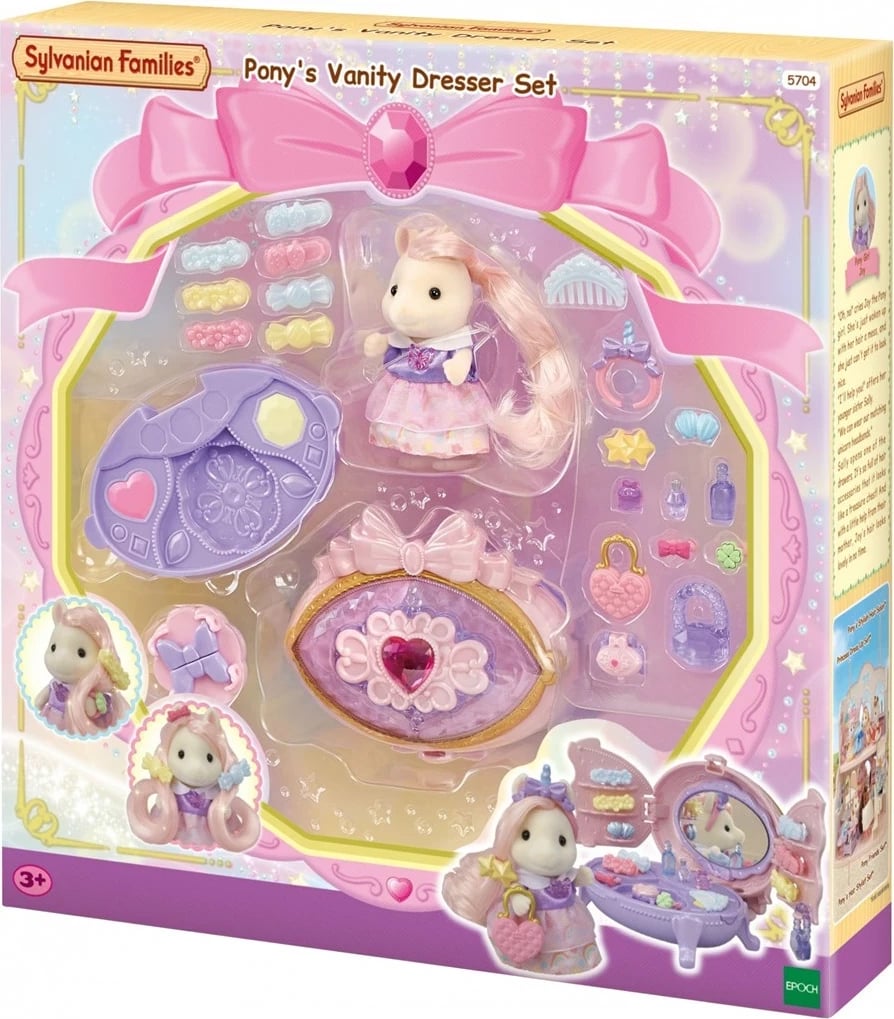 Set lodrash Sylvanian Families Pony's Vanity Dresser, shumëngjyrësh Set lodrash Sylvanian Families Pony's Vanity Dresser, shumëngjyrësh