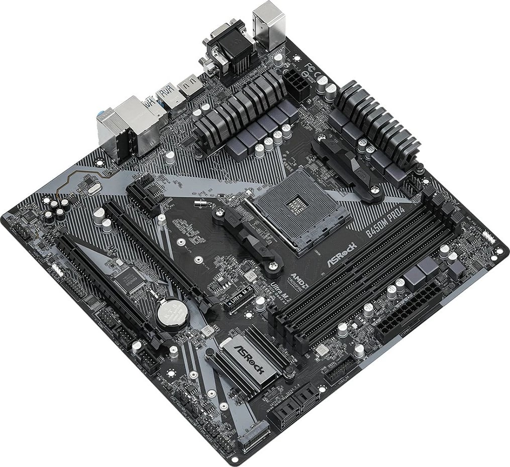 Pllakë amë ASRock B450M Pro4 R2.0, AMD, Socket AM4, 128 GB, e zezë