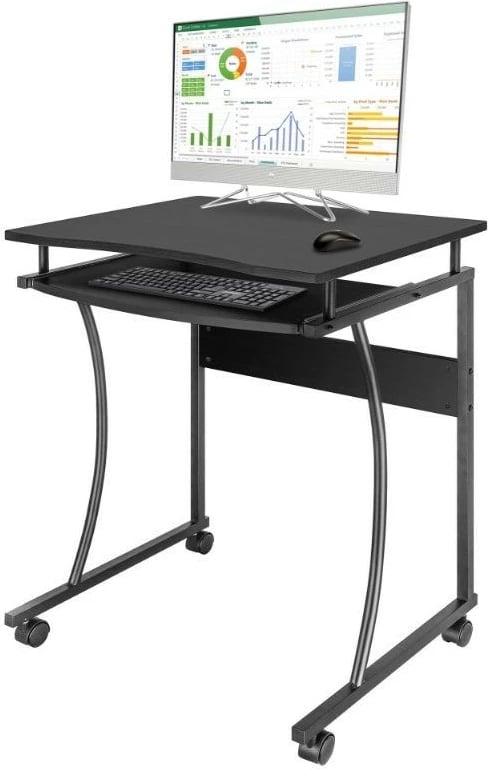 Tavolinë kompjuterike Techly ICA-TB 131B, 60x48cm, me raft tastiere, e zezë