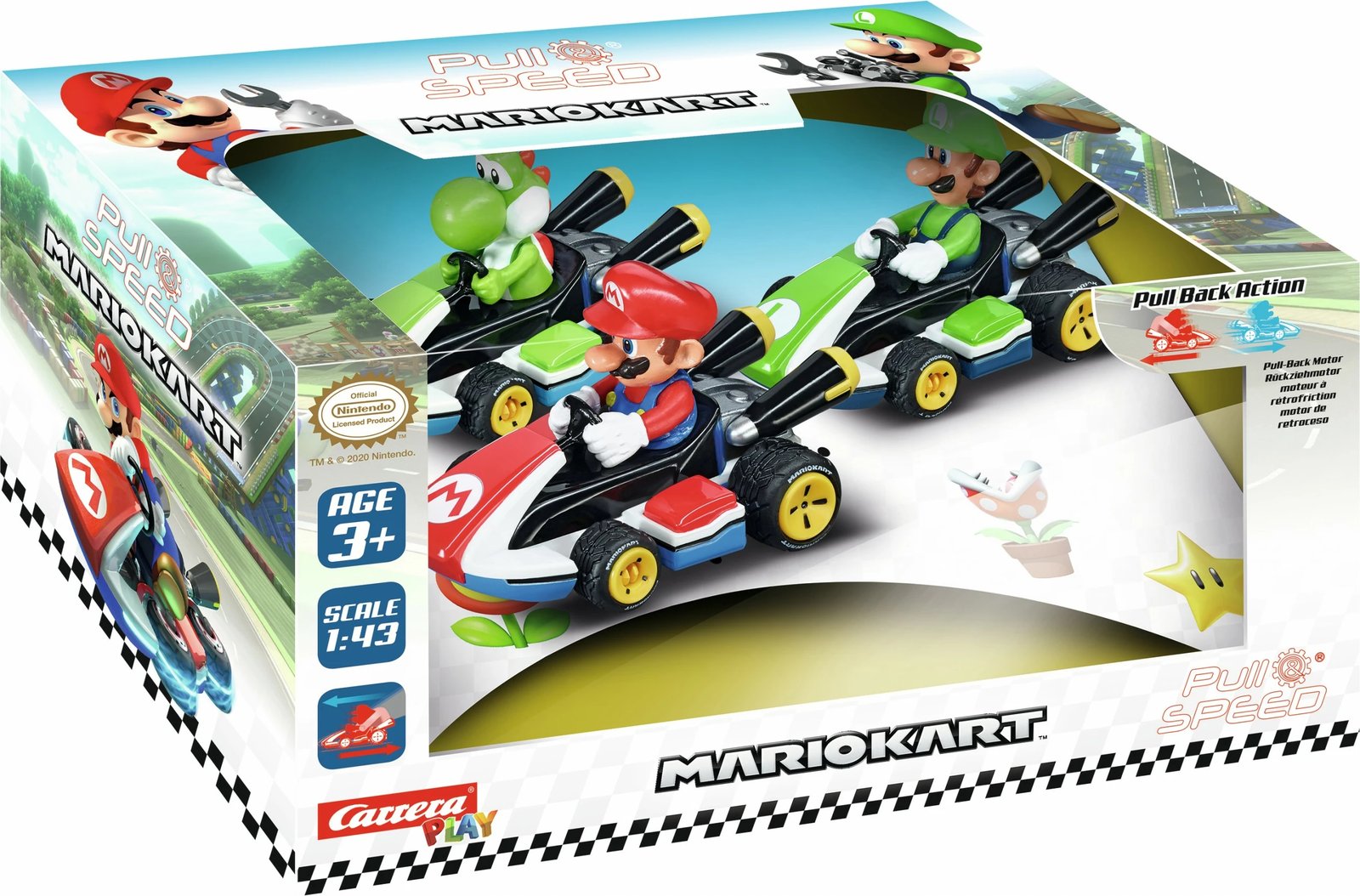 Makina lodër Carrera RC Mario Kart 8, Mario, Luigi, Yoshi, ngjyra të ndryshme