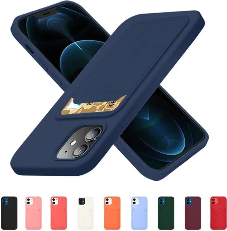 Mbështjellës silikoni Hurtel për Xiaomi Redmi Note 10/10S me vend për kartela, Kuq