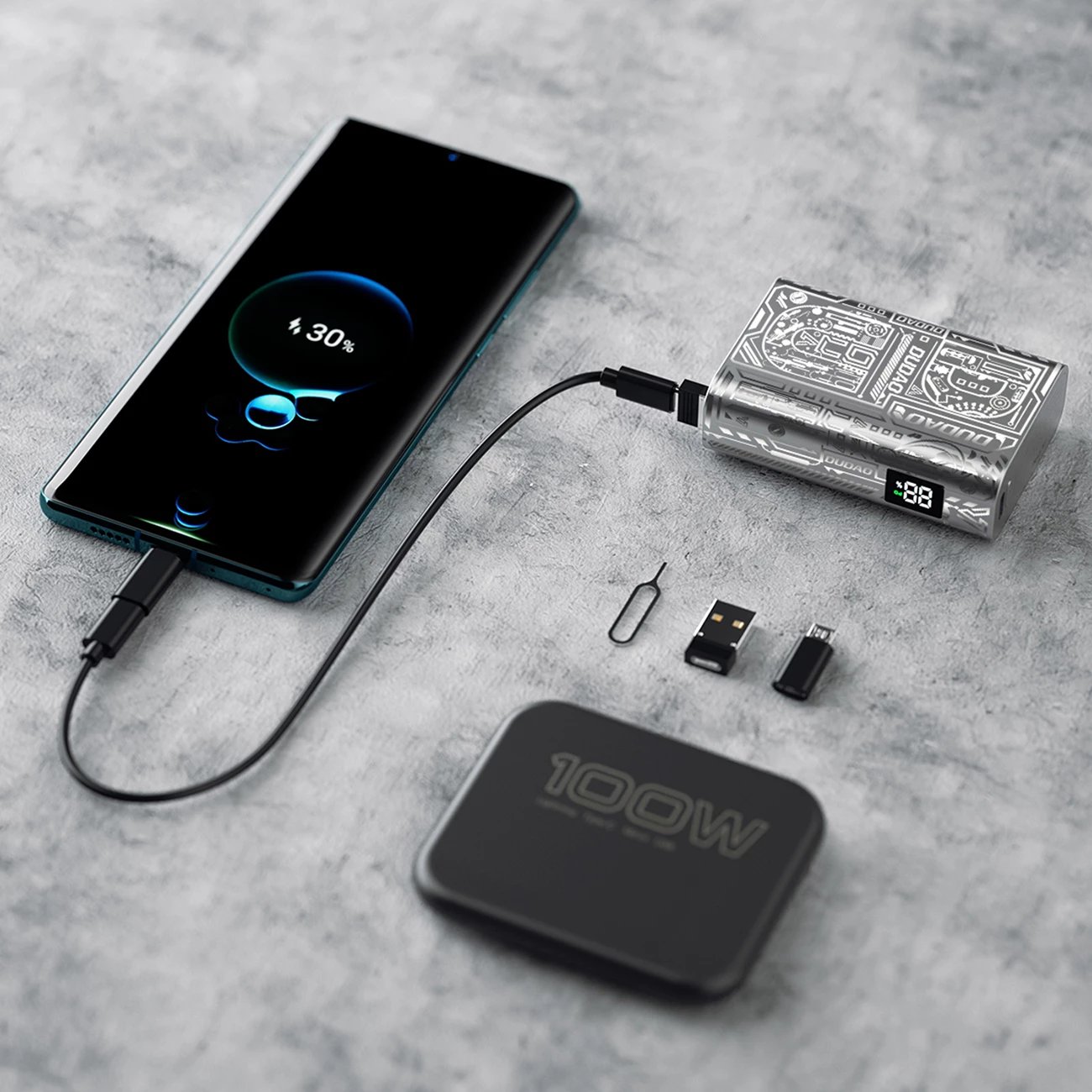 Powerbank Dudao K20, 10000mAh, 22.5W, me ekran, argjendtë