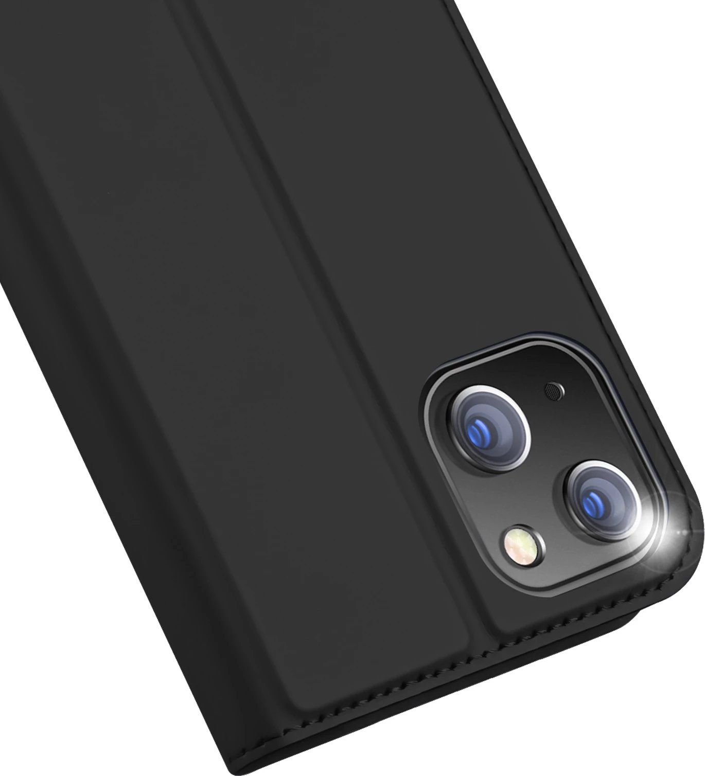 Mbështjellës Dux Ducis Skin Pro për iPhone 15 Plus, me kapak, xhep kartelash, i zi