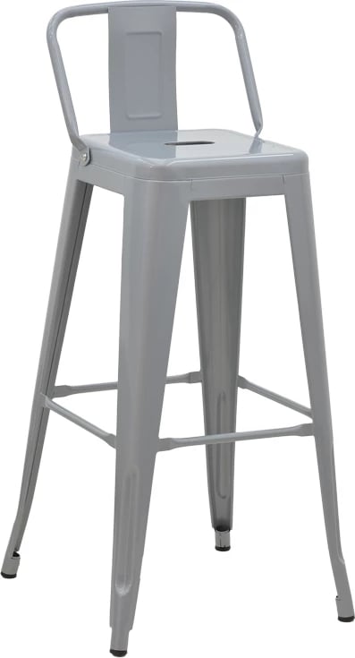 Karrige për bar me mbështetëse Utopia metal gri mat 42x42x97cm