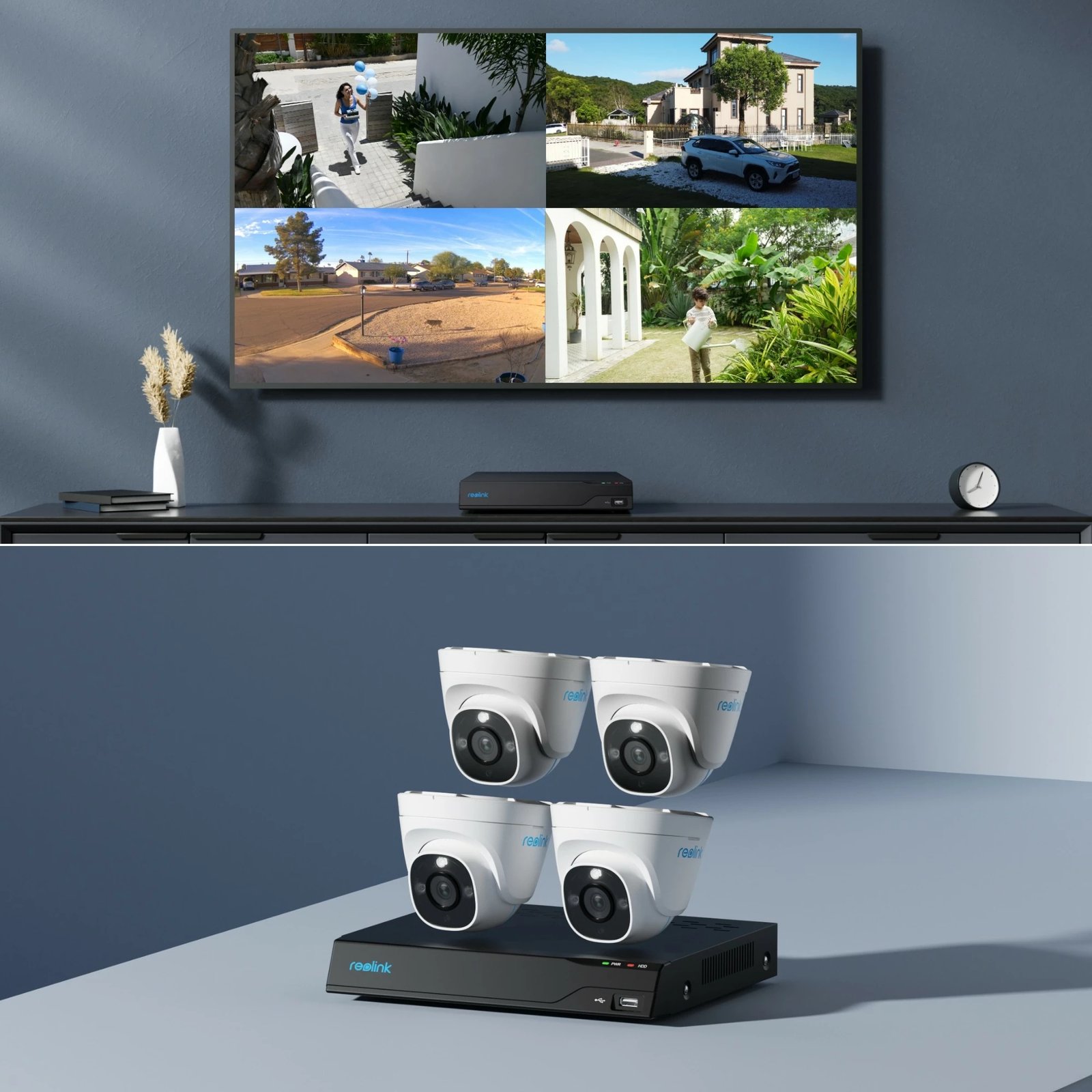Sistem sigurie Reolink NVS8-8MD4, 4K UHD, 8 kanale, vizion natë 100 ft, detektim i zgjuar, i lidhur, dome, RJ-45, brenda/jashtë, 700 lm, 6500 K