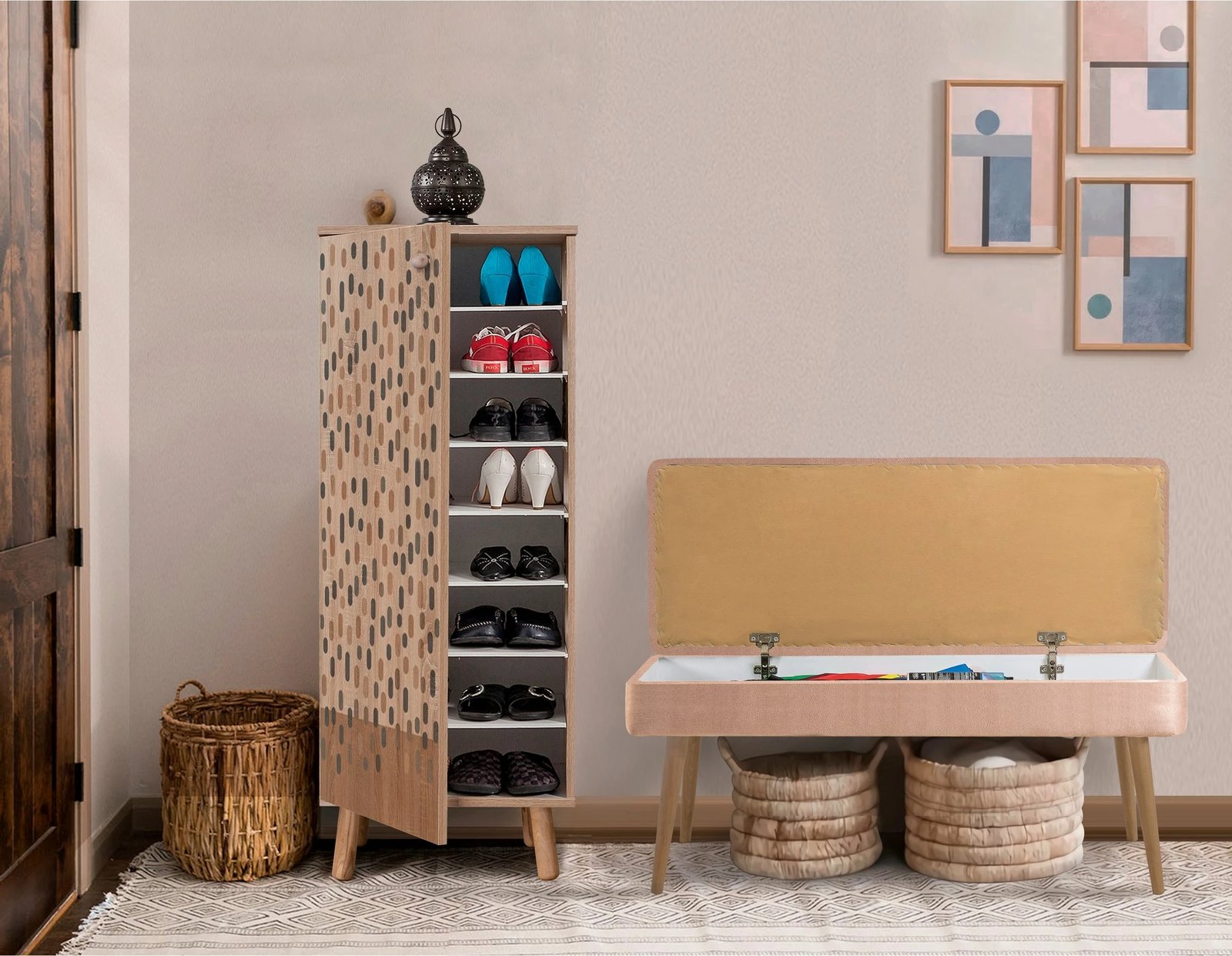Set mobiljesh për korridor, ngjyrë sonomo dhe gur, Skye Decor, 932-0900