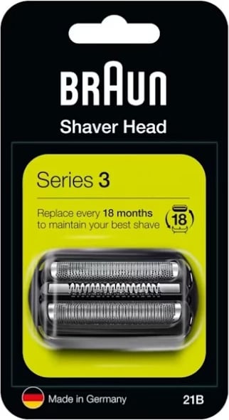 Kokë rroje, Braun, 21B 736879, për Series 3, argjendtë, kombipack