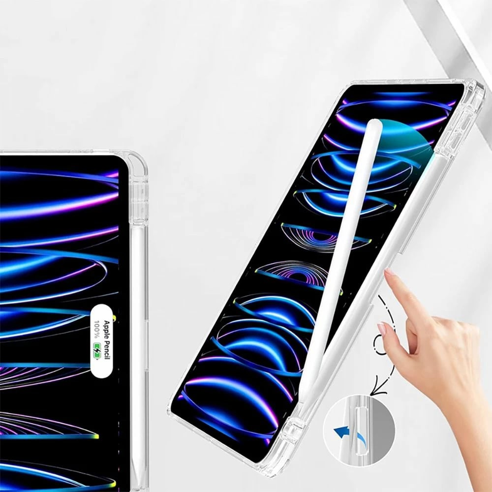 Mbështjellës Tech-Protect SC Pen Hybrid për iPad Air 13" 2024, Transparent/Zi