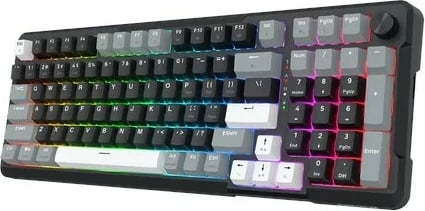 Tastierë mekanike Redragon ARLOKKS QMK K742, 96%, RGB, wireless/wired, anglisht, e zezë