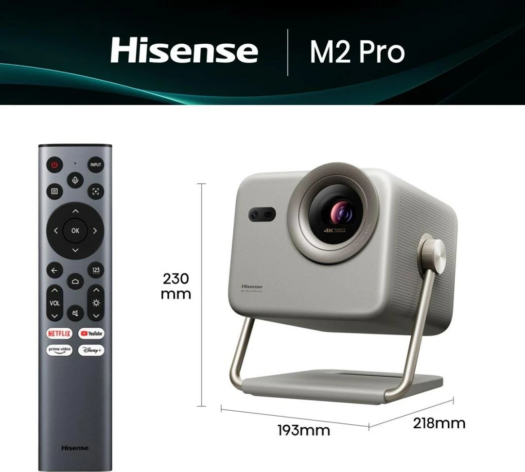Projektor laser Hisense M2 Pro UHD 4K, gri