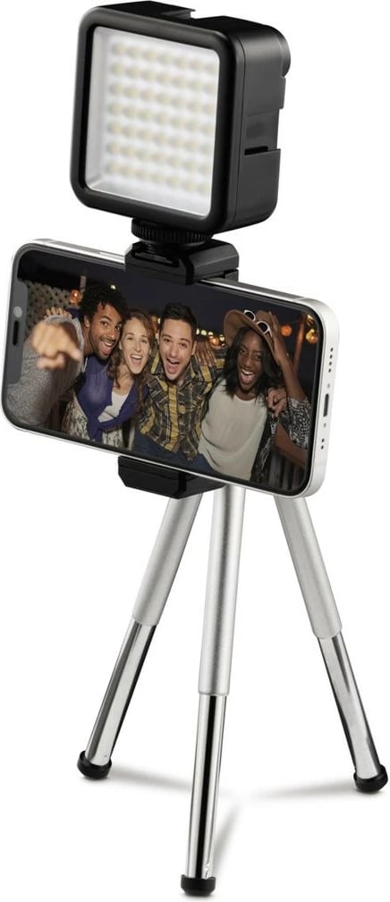 Tripod mini 2-në-1 Hama Fancy 4666 për smartphone dhe kamera, argjend