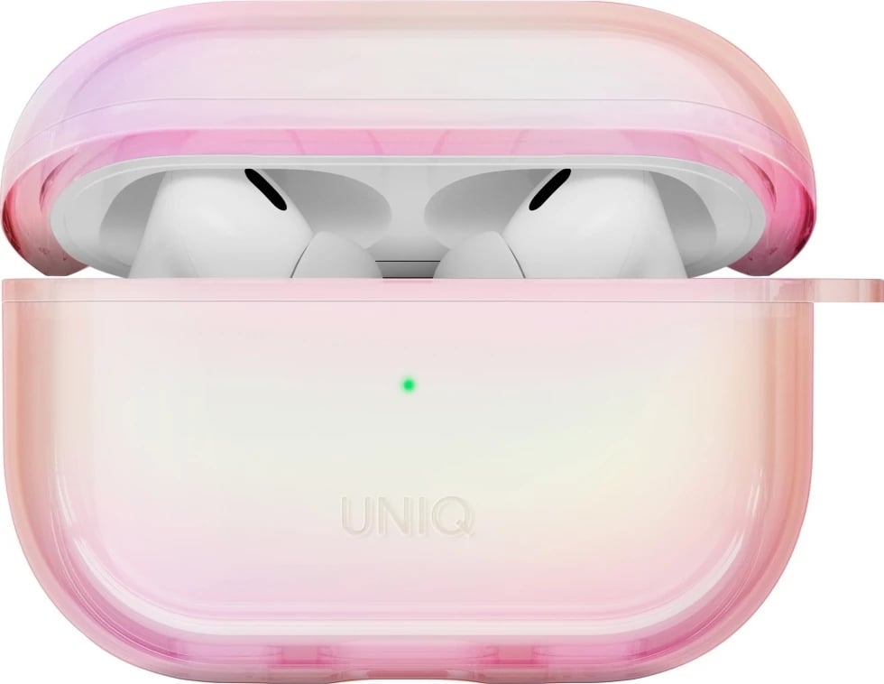 Mbështjellës UNIQ Iridescia për AirPods Pro 2, Holo Pink me karabinë