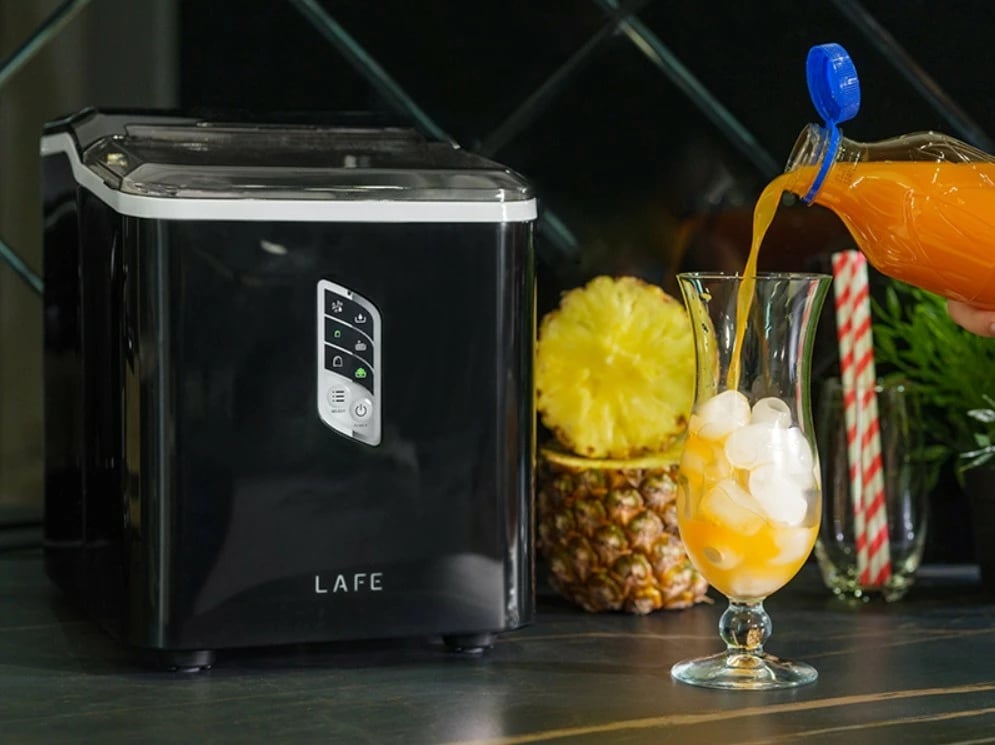 Aparat akulli, Lafe, IceTwist PRO LAFLOD47684, 12 kg/ditë, rezervuar ujit 1.5 L, vetëpastrim, rregullim madhësie kubave, zi