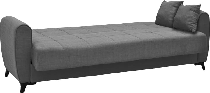 Divan-krevat me depo Lincoln, tre ulëse, ngjyrë antracit, 225x85x90cm
