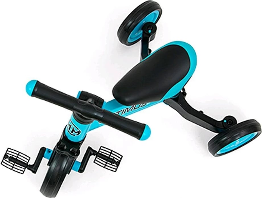 Tricikël 3-në-1 për fëmijë, Milly Mally Optimus, rrota shkumë, konstruksion çelik, sedilje e rregullueshme, e palosshme, jeshile mint