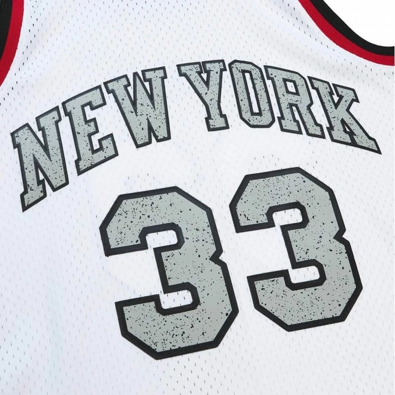 Fanellë Mitchell & Ness NBA Knicks 1991 Patrick Ewing për Meshkuj, e Bardhë