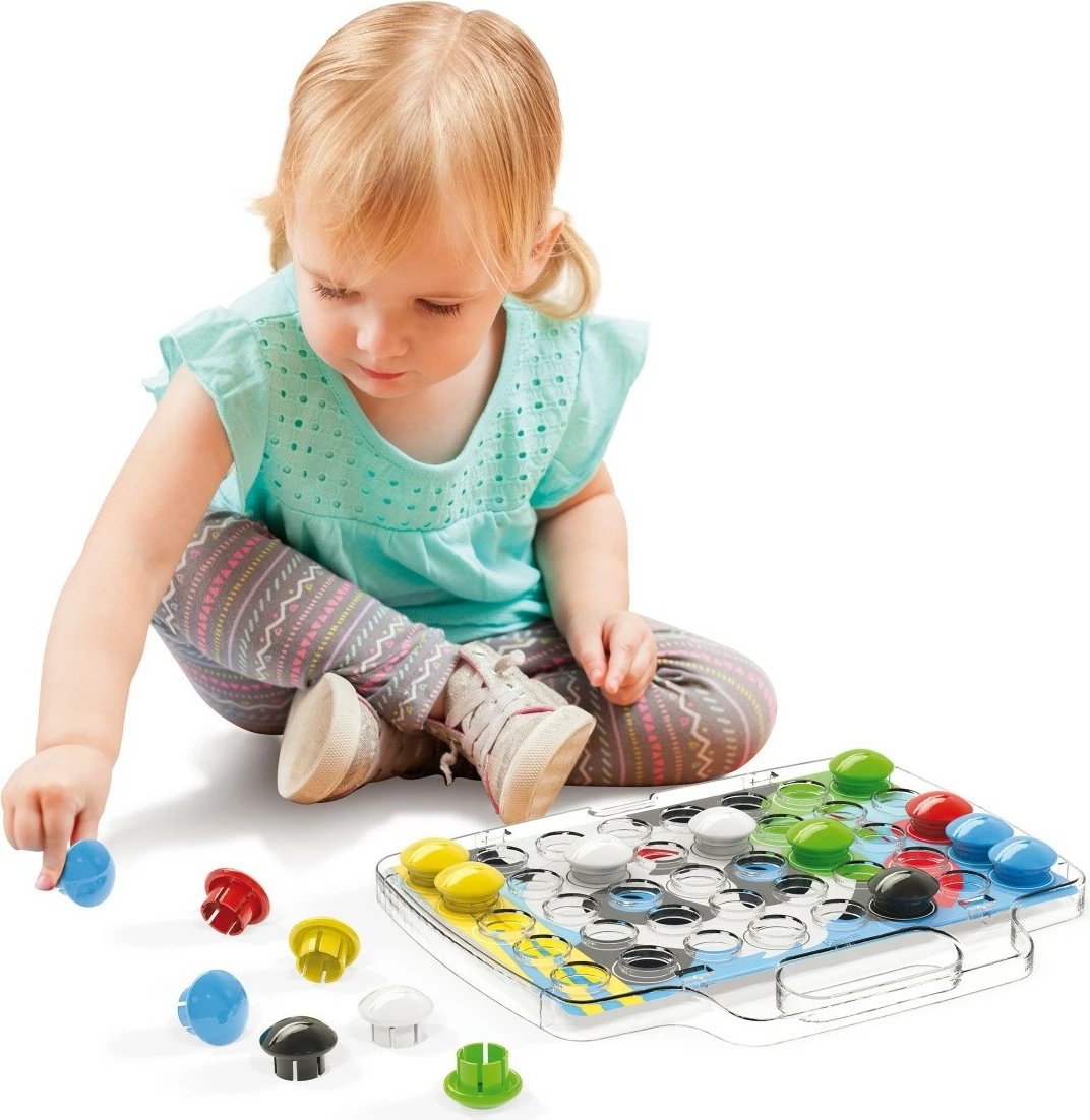 set mozaiku, Quercetti, Pixel Junior Basic 4206, 40 elemente, Ø32 mm, multingjyrësh