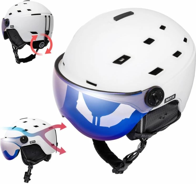 Helmetë për ski Meteor, të bardhë