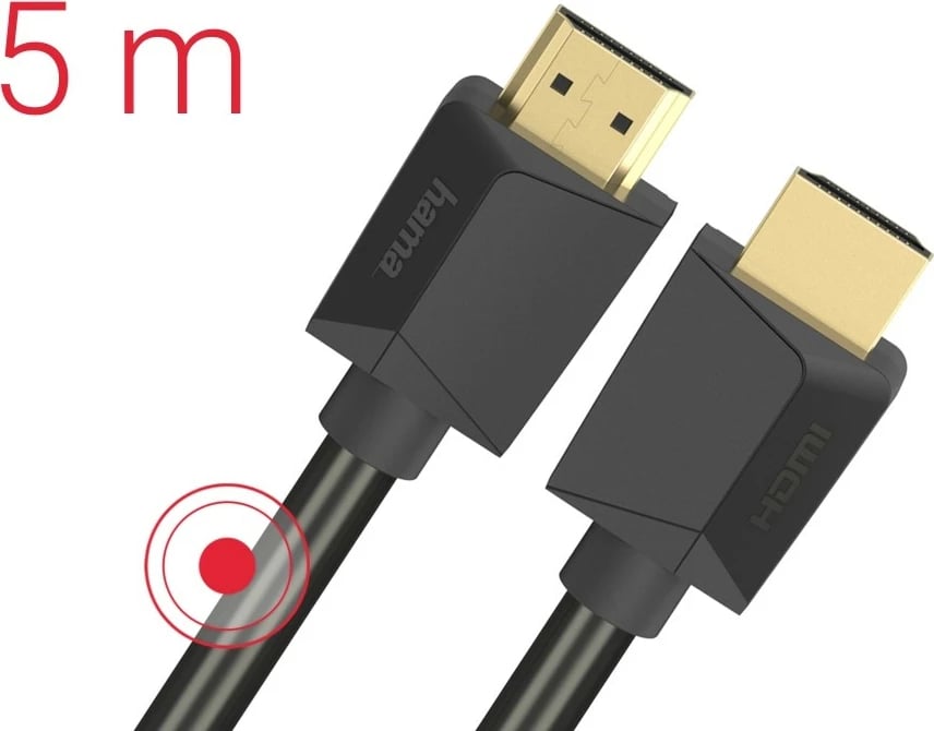 Kabllo HDMI Hama 205007, 5m, 4K, e zezë