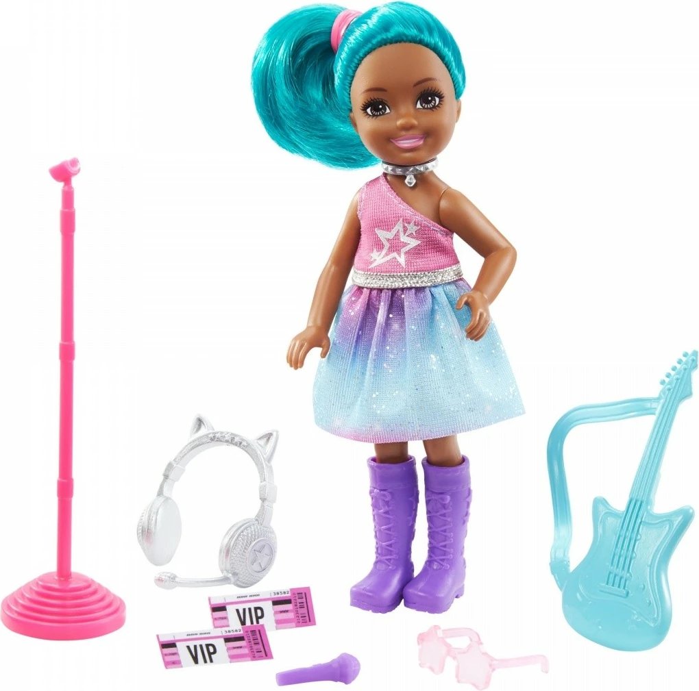 Kukull Barbie Chelsea Career Singer me aksesorë, Mattel GTN89, shumëngjyrëshe