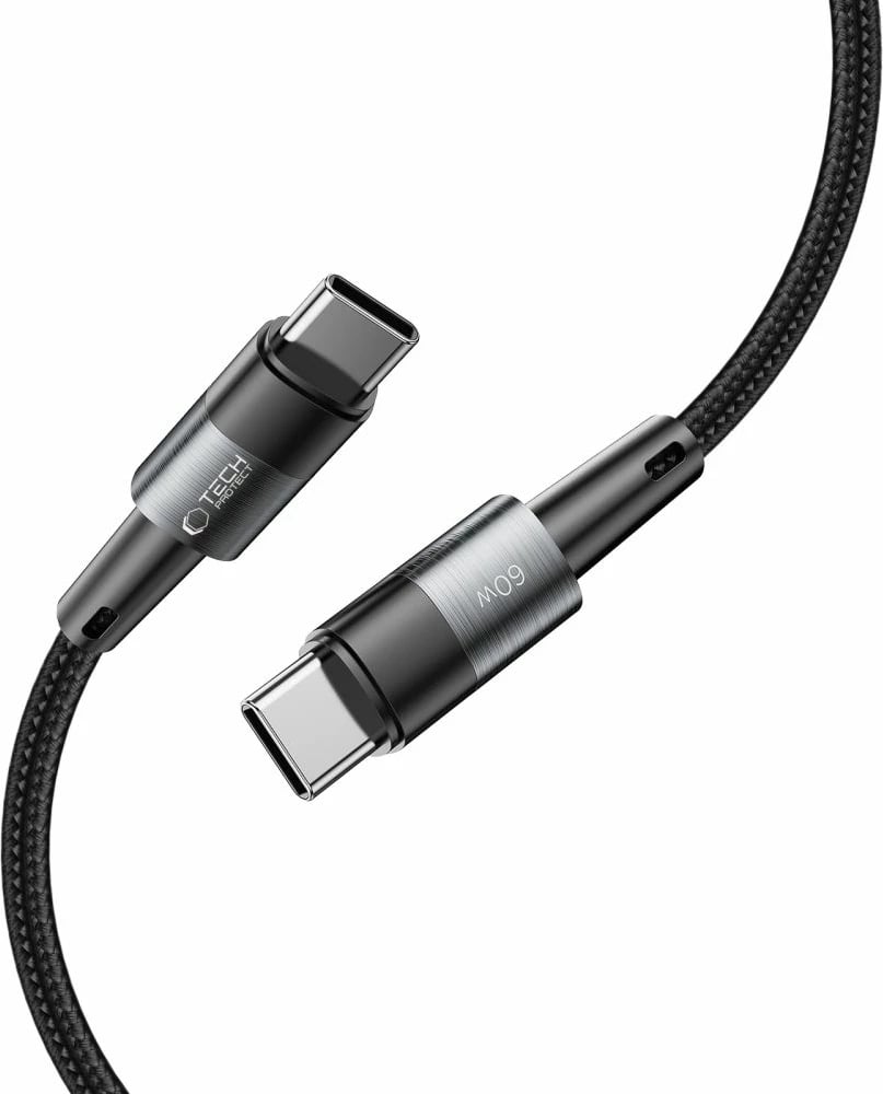 Kabllo USB-C/USB-C Tech-Protect UltraBoost 1m, 60W, Gri
