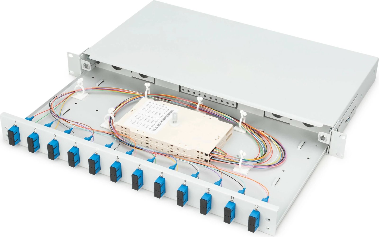 Kasë rrjeti Digitus LWL Spleißbox 1HE, 12x SC DX, gri