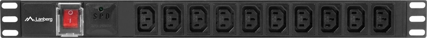 Listë elektrike rack Lanberg PDU-10I-0200-IEC-BK, 1U, 10x IEC C13, 2m, C14, e zezë
