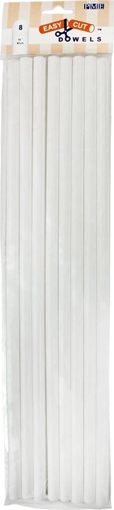 Shkopinj plastikë për torta PME Dowel Rods, 100 copë, Bardhë