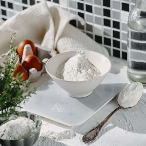 Peshore kuzhine, Adler, AD 3181, kapacitet 10 kg, ekran LED, platformë xhami e temperuar 3 mm, gri