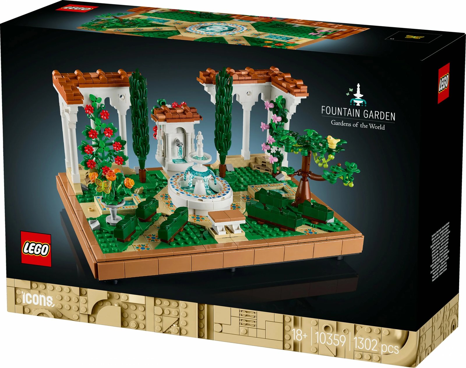 Set ndërtimi LEGO Icons 10359 Springbrunnengarten, 1302 pjesë, multikolor