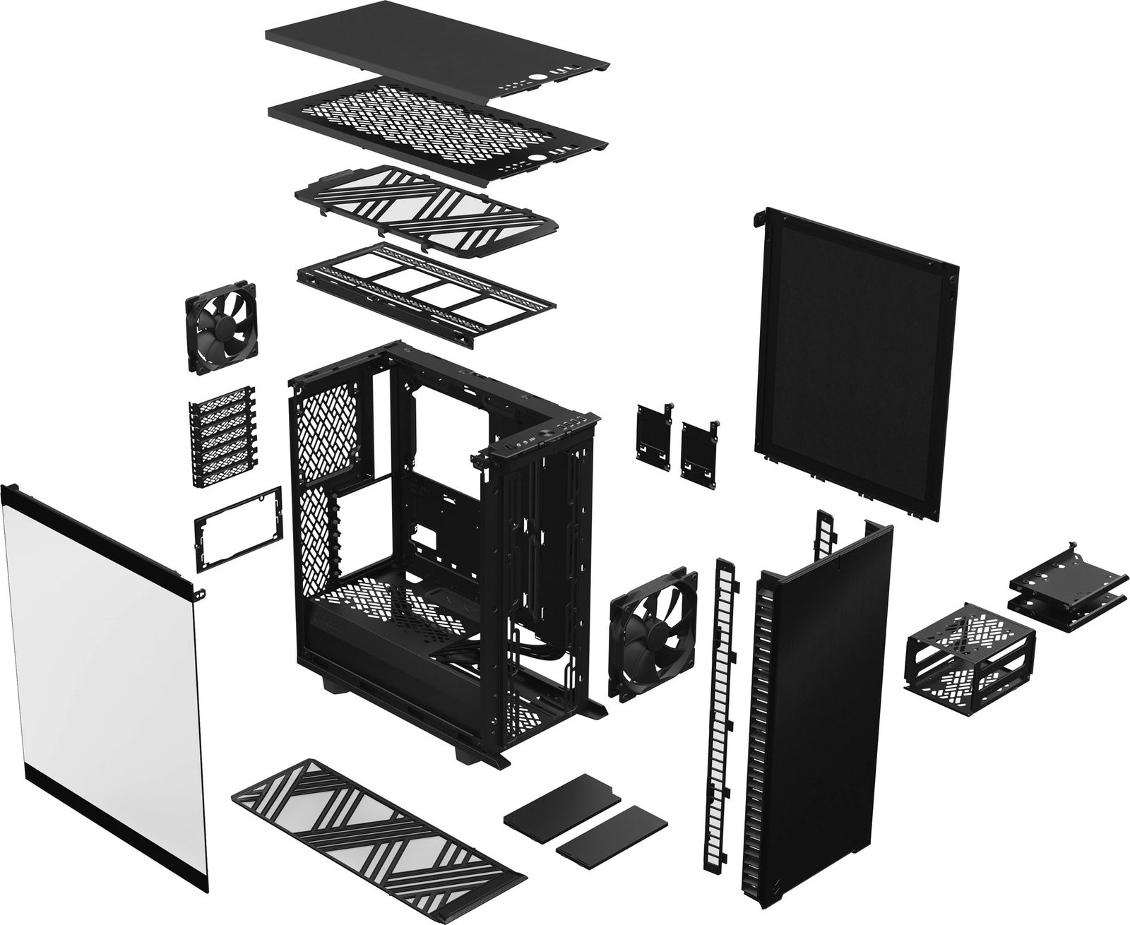 Kasë Fractal Design Define 7 Compact, Midi Tower, ATX, micro ATX, Micro-ITX, e zezë Kasë Fractal Design Define 7 Compact, Midi Tower, ATX, micro ATX, Micro-ITX, e zezë