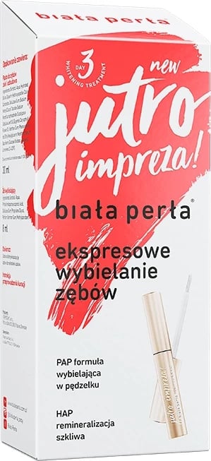 Set për zbardhje dhëmbësh Biała Perła Tomorrow's Party! Home Teeth Whitening Kit 30ml + 8ml