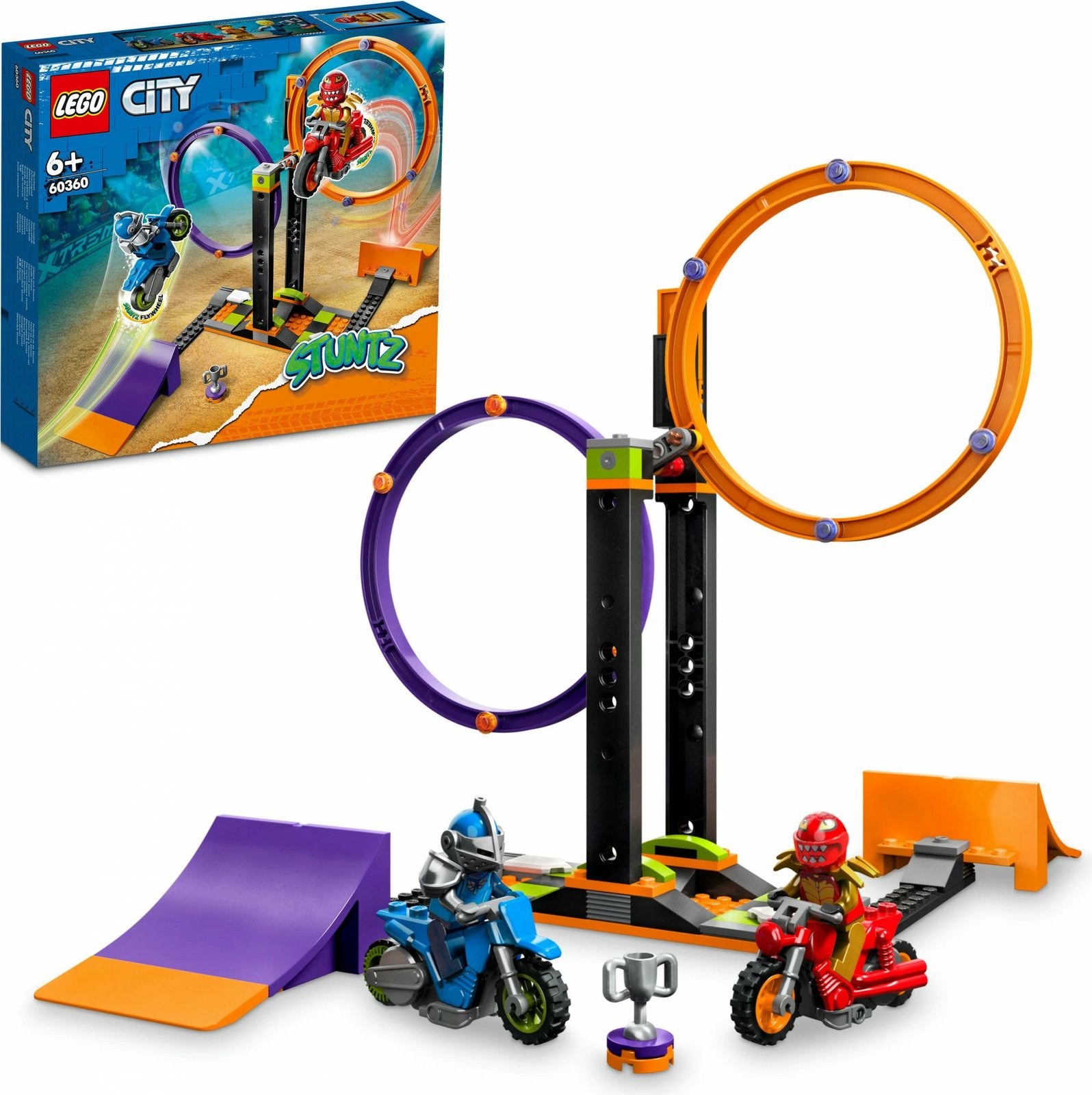 Set ndërtimi LEGO City Spinning Stunt Challenge 60360, 117 pjesë, shumëngjyrëshe
