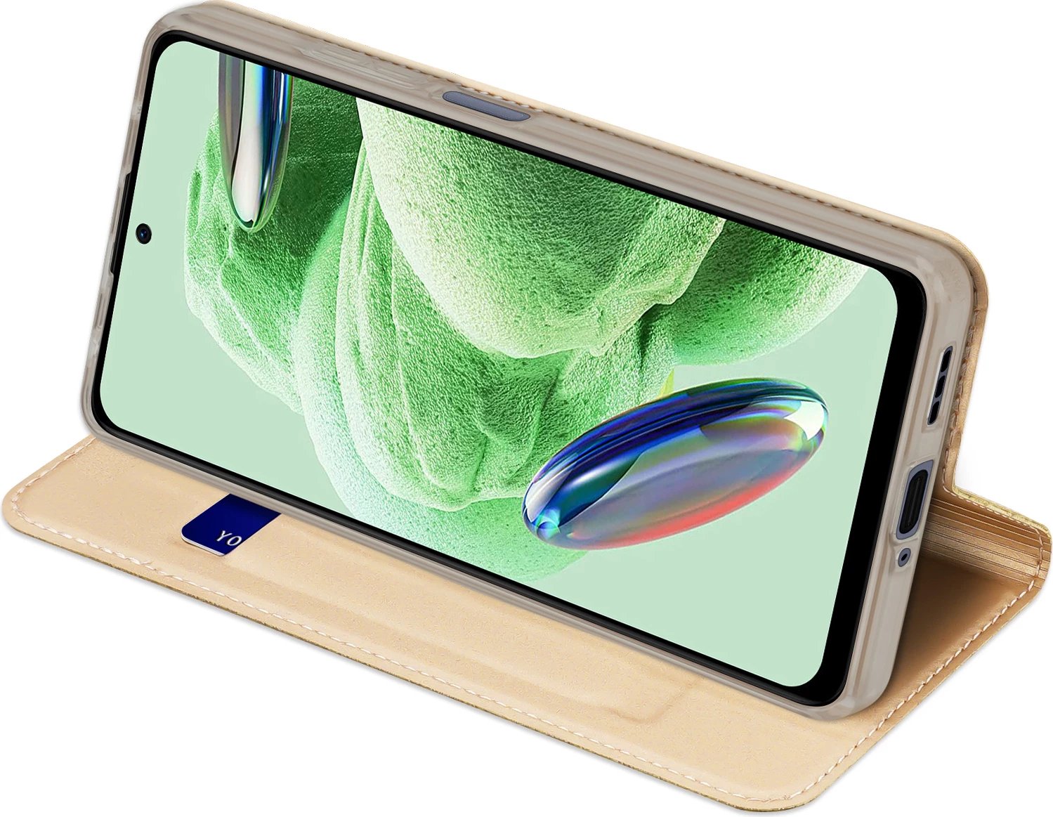 Mbështjellës Dux Ducis Skin Pro për Xiaomi Redmi Note 12 Pro+, me xhep karte, stand, Gold
