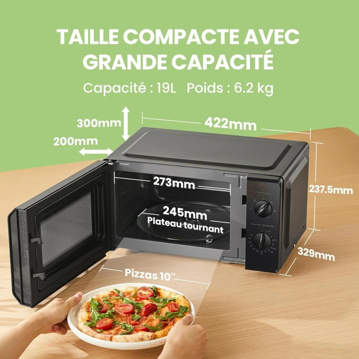 Mikrovalë Midea Comfee CMO-MP012OC-BK, 19L, e zezë