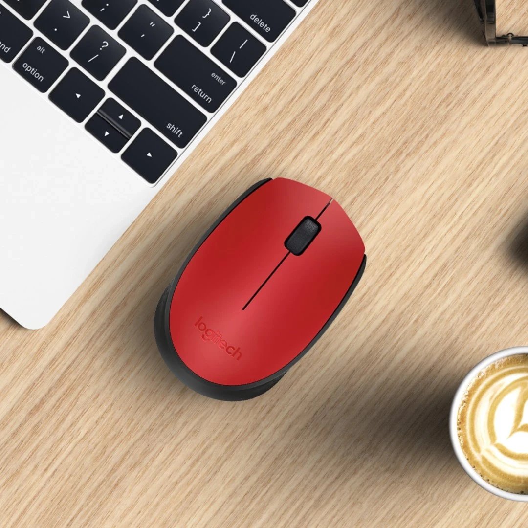 Maus Logitech M171, wireless, 1000 DPI, i kuq